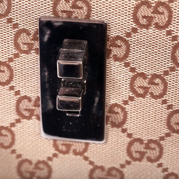 Authentic Gucci Monogram Bamboo Bullet Bag Dark Brown - Picture 15 of 16